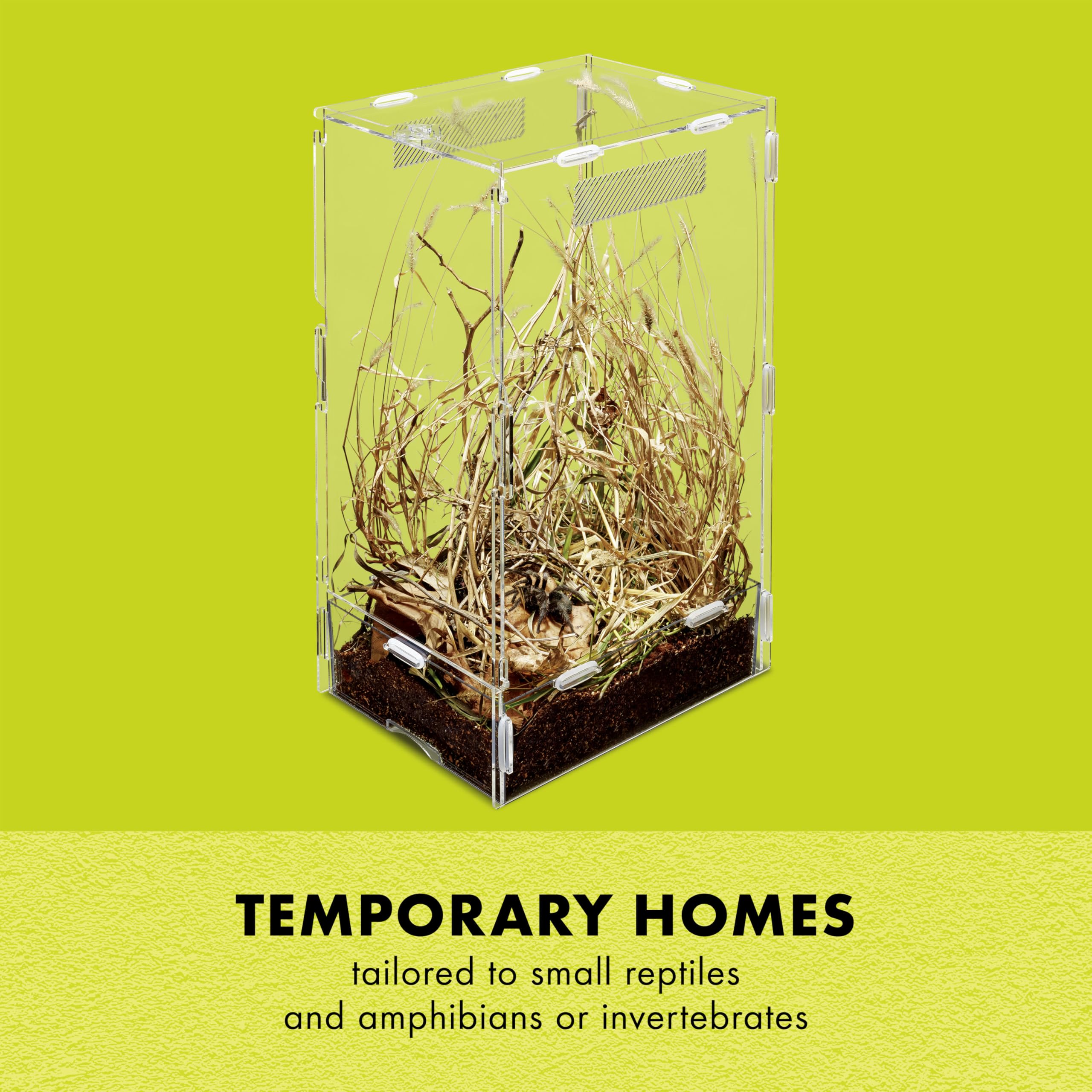 Zilla Micro Habitat Terrarium, Arboreal, with Locking Latch, for Isopods, Spiders, Insects, Large - Image 3