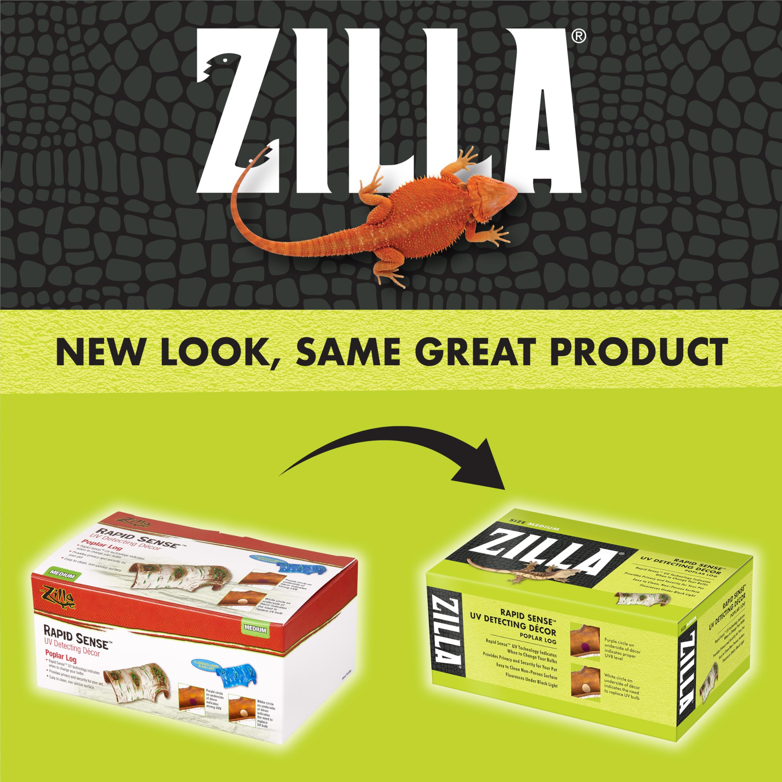 Zilla Rapid Sense UV Detecting Pet Reptile Terrarium Décor, Detects UVB Levels, Poplar Log, Medium - Image 8