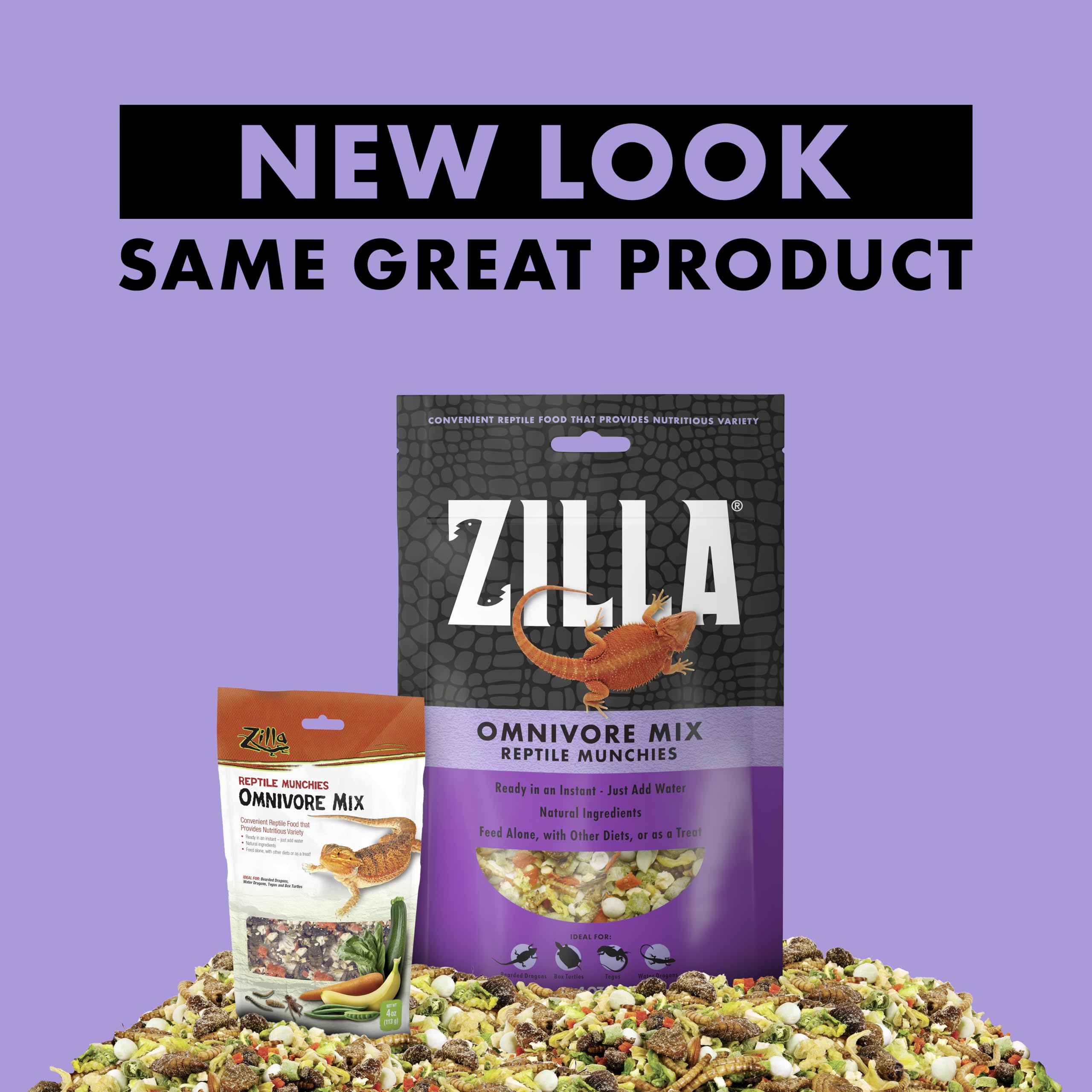 Zilla Reptile Munchies, Omnivore Mix, Dehydrated and Sun Dried Vegetables and Insects, 4 Ounces - Image 7